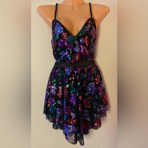 🌟For Love and Lemons Ariana Party Dress🌟Mini Sequins Ice Skater XS - Picture 5 of 14